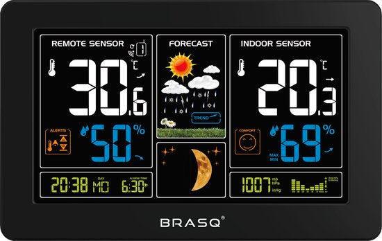 2dekans | BRASQ Draadloos Weerstation binnen en buiten -, Audio, Tv en Foto, Weerstations en Barometers, Zo goed als nieuw, Ophalen of Verzenden