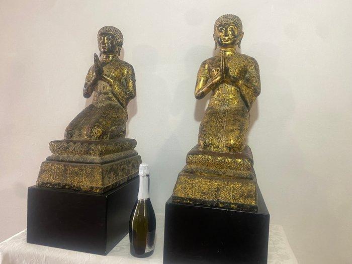 coppia di monaci 70 cm - Beeld - Thailand, Antiek en Kunst, Kunst | Niet-Westerse kunst