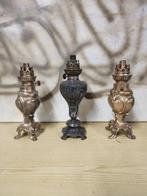 Olielamp (3) - Spelter, Metal..., Antiek en Kunst