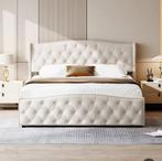 Gestoffeerd Opbergbed 160×200 cm met Golfhoofdeinde, Verzenden, Nieuw