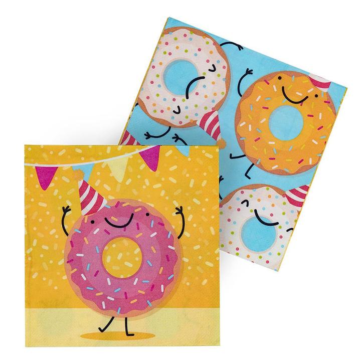 Servetten Donut Papier 33cm, Hobby en Vrije tijd, Feestartikelen, Nieuw, Verzenden