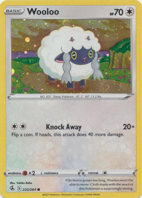 Wooloo 222/264 cosmo holo (Fusion Strike), Hobby en Vrije tijd, Verzamelkaartspellen | Pokémon, Losse kaart, Nieuw, Foil, Ophalen of Verzenden