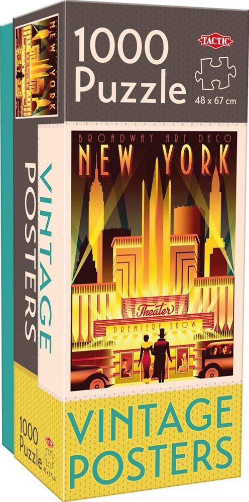 Vintage - New York Poster Puzzel (1000 stukjes) | Tactic -, Hobby en Vrije tijd, Denksport en Puzzels, Nieuw, Verzenden