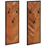 vidaXL Kapstokken 2 st 35x1x90 cm massief acaciahout, Verzenden, Nieuw