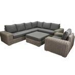 Queen hoek loungeset 6 delig grijs wicker, Tuin en Terras, Tuinsets en Loungesets, Ophalen of Verzenden, Nieuw, Wicker