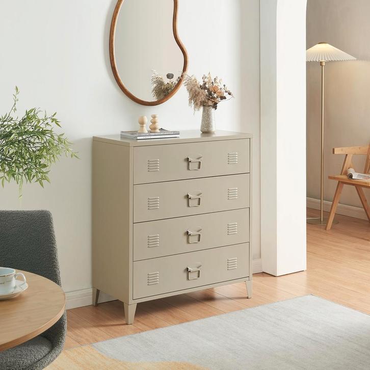 Ladekast Hämeenlinna commode met lades 92x80x40 cm camel [en, Huis en Inrichting, Kasten | Dressoirs, Verzenden