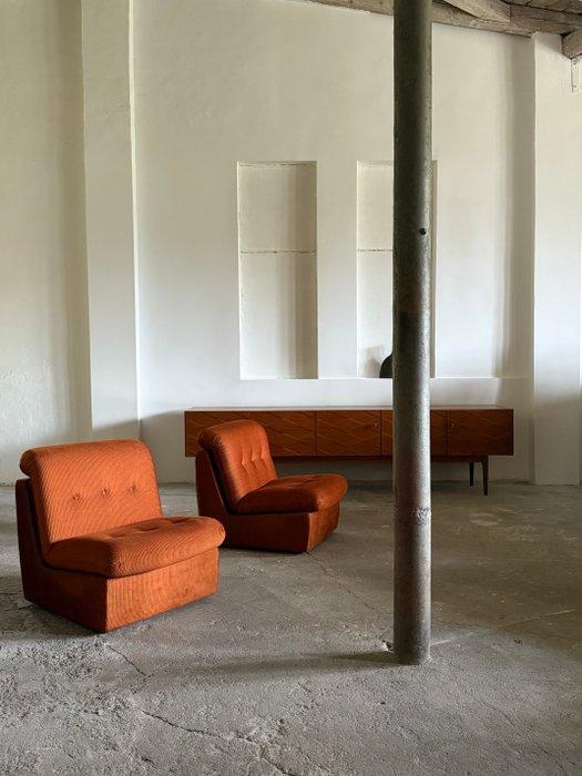 Sofa (2) - Katoen satijn - Modulaire fauteuil, Antiek en Kunst, Antiek | Meubels | Stoelen en Banken