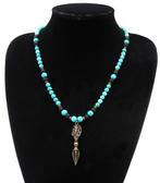 Howliet turquoise, Lava steen - Halsketting - Phurba Ganesh
