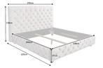 Design tweepersoonsbed PARIS 160x200cm champagne fluweel, Ophalen of Verzenden, Nieuw
