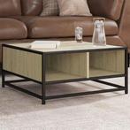 vidaXL Salontafel 60,5x60,5x30 cm bewerkt hout en metaal, Verzenden, Nieuw, Overige houtsoorten, 50 tot 100 cm
