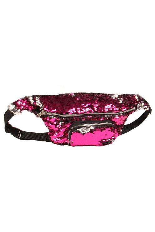 Roze Zilver Heuptasje Omkeerbare Pailletten Sequin Heuptas F, Sieraden, Tassen en Uiterlijk, Tassen | Damestassen, Overige typen