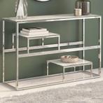 vidaXL Wandtafel roestvrijstaal en gehard glas zilverkleurig, Minder dan 50 cm, 50 tot 75 cm, Verzenden, Nieuw