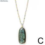 Gold plated 925 Zilveren ketting met  peach maansteen en gro, Sieraden, Tassen en Uiterlijk, Kettingen, Verzenden, Nieuw, Zilver