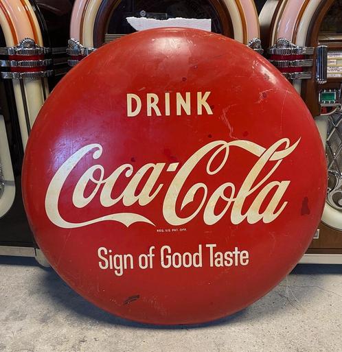 Coca-Cola Grote Metalen Button - 120cm - Origineel, Huis en Inrichting, Woonaccessoires | Overige, Ophalen