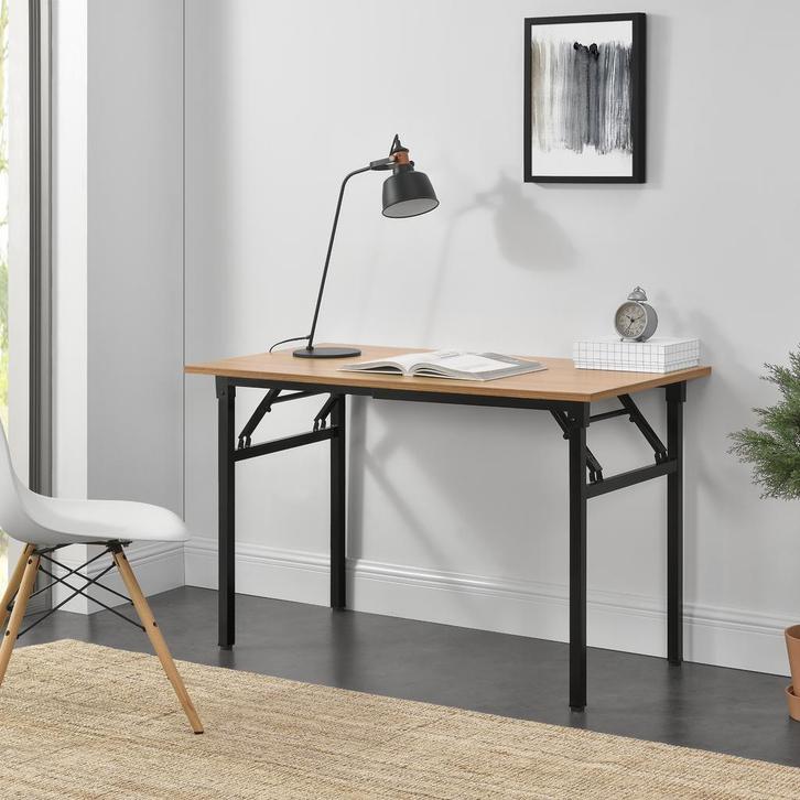Eettafel bureau 120x60x75 - 76,4 cm opvouwbaar verstelbaar b, Huis en Inrichting, Bureaus, Verzenden