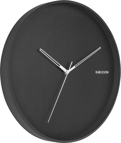 Tweedekans | Wandklok Hue - Metaal Zwart - Ø40cm, Huis en Inrichting, Woonaccessoires | Klokken, Zo goed als nieuw, Ophalen of Verzenden