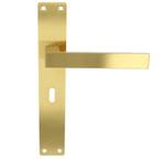 Deurkruk / Deurklink Rechthoek op schild SL56 PVD mat goud, Nieuw, Ophalen of Verzenden