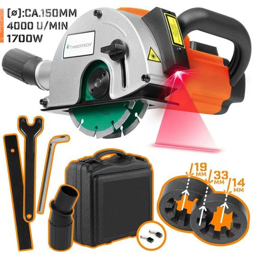 Metselsnijder / Frees 1700W - 4000 RPM - 150 mm, Doe-het-zelf en Verbouw, Gereedschap | Freesmachines, Nieuw, Verzenden