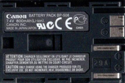 Canon BP-508 Accu / Batterij, Audio, Tv en Foto, Fotocamera's Digitaal, Zo goed als nieuw, Verzenden