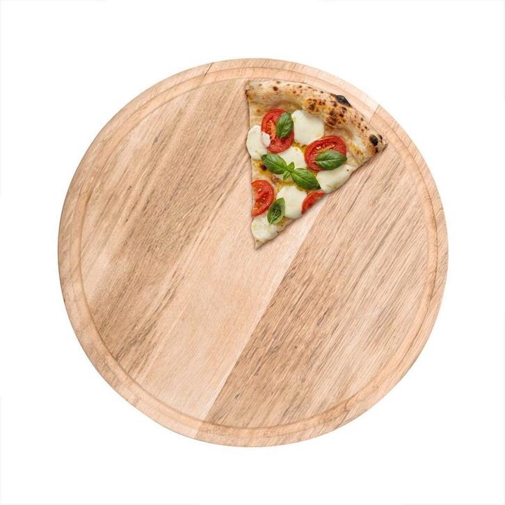 GGM Gastro | Pizzabord - met saftrille - rond - hout - |, Huis en Inrichting, Keuken | Servies, Effen, Nieuw, Bord(en), Verzenden
