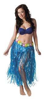 Hawaii rok lang blauw 80cm, Kleding | Dames, Carnavalskleding en Feestkleding, Ophalen of Verzenden, Nieuw
