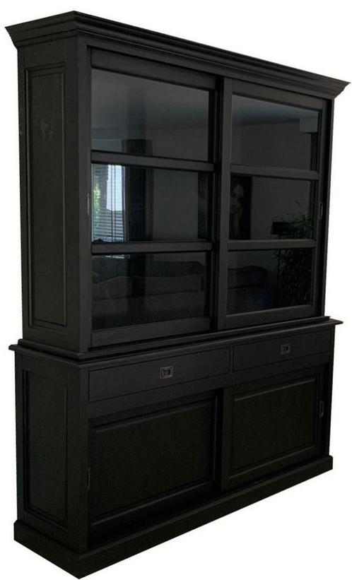 Buffetkast zwart - zwart Ermelo 180cm, Huis en Inrichting, Kasten | Buffetkasten, Ophalen of Verzenden