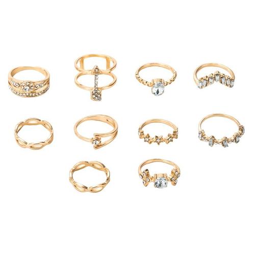Fako Bijoux® - Bohemian Stijl Ringenset - Alba - 10-Delig -, Sieraden, Tassen en Uiterlijk, Ringen, Verzenden