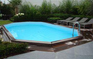 Gardipool OBLONG 3,90 x 6,20 x 1,33 m - hardhouten rand, Tuin en Terras, Zwembaden, Ophalen of Verzenden