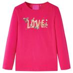 vidaXL Kindershirt met lange mouwen 116 felroze, Verzenden, Nieuw