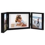 vidaXL Fotolijst drieluik 28x18 cm+2x(13x18 cm) zwart, Audio, Tv en Foto, Fotografie | Fotolijsten, Verzenden, Nieuw