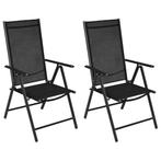 Tuinstoelen Inklapbaar Zwart - Retourdeal! 46% Korting, Ophalen of Verzenden, Nieuw, Aluminium