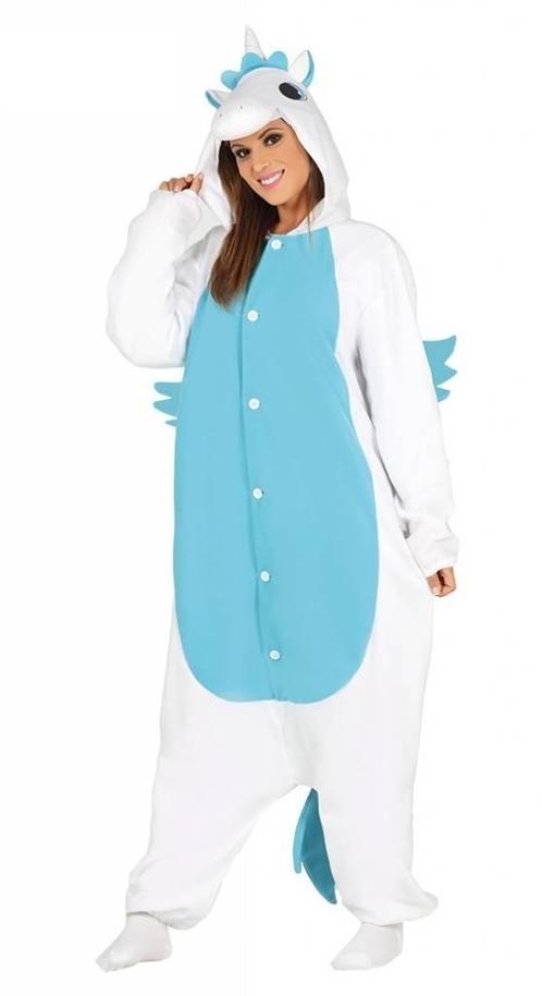 Onesie Unicorn Pyjama Vrouw - Blauw, Kleding | Dames, Carnavalskleding en Feestkleding, Nieuw, Ophalen of Verzenden