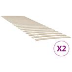 vidaXL Lattenbodems 2 st met 34 latten 70x200 cm, Bruin, Verzenden, Nieuw, 200 cm