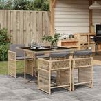vidaXL 5-delige Tuinset met kussens poly rattan gemengd, Tuin en Terras, 4 zitplaatsen, Nieuw, Tuinset, Verzenden
