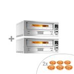 GGM Gastro | (2 stuks) Pizzaoven op gas - 6+6x 35cm - |, Verzenden