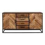 Dressoir Mangohout Gwenn 165 cm, Huis en Inrichting, Kasten | Dressoirs, Verzenden, 150 tot 200 cm, Nieuw, Industriële meubels