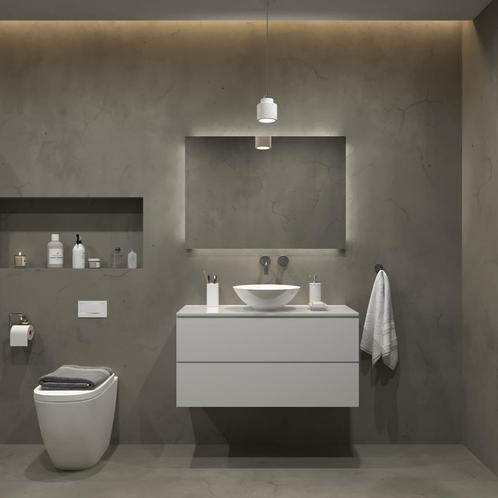 Badkamermeubelset Gliss Hermes 100 cm Hoogglans Wit Met, Doe-het-zelf en Verbouw, Sanitair, Bad, Nieuw, Ophalen of Verzenden