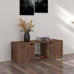 vidaXL Tv-meubel 88,5x27,5x30,5 cm bewerkt hout gerookt, Huis en Inrichting, Kasten | Televisiemeubels, Nieuw, Verzenden