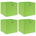 vidaXL Opbergboxen 4 st 32x32x32 cm stof groen, Huis en Inrichting, Woonaccessoires | Kisten, Verzenden, Nieuw