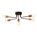 Plafondlamp Benfleet 5-lichts 5xE27 zwart en messing lux.pro, Verzenden, Nieuw