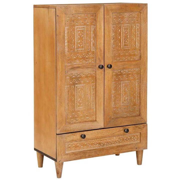 vidaXL Highboard Lichtbruin 60 x 33 x 100 cm massief, Huis en Inrichting, Kasten | Overige, Nieuw, Verzenden
