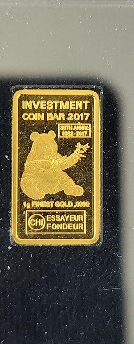 1 gram - Goud - Extraordinary Great Gold Bullion Bar 1 gram, Postzegels en Munten, Edelmetalen en Baren