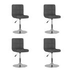 vidaXL Eetkamerstoelen 4 st draaibaar stof donkergrijs, Huis en Inrichting, Stoelen, Verzenden, Nieuw, Grijs