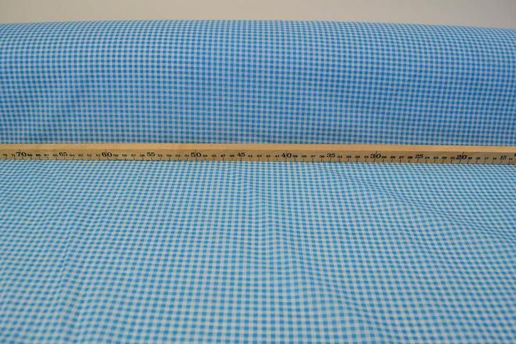 Boerenbont Ruitjes 0.3 CM Aqua, Hobby en Vrije tijd, Stoffen en Lappen