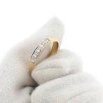 Gouden rijring met diamanten | 0,20 ct. (rosegouden ring), Sieraden, Tassen en Uiterlijk, Ringen, Gebruikt, Overige kleuren, 20 of groter