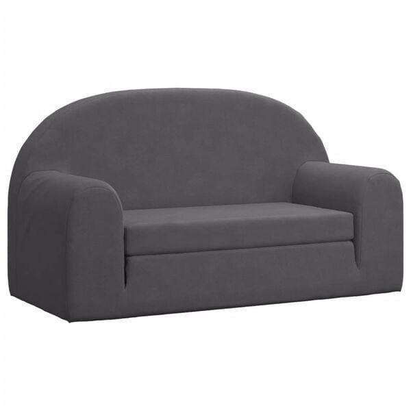 Kinderslaapbank Pluche Antraciet | Retourdeal | 40% Korting, Kinderen en Baby's, Kinderkamer | Bedden, 70 tot 85 cm, Nieuw, Ophalen of Verzenden