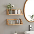 [en.casa] Wandplank set van 2 Gjerdrum 43x15x15 cm bamboe, Verzenden, Nieuw