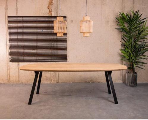 Eiken Eettafel Deens Ovaal met schoorpoten - 240x120 cm |, Huis en Inrichting, Tafels | Eettafels, Nieuw, Ophalen of Verzenden