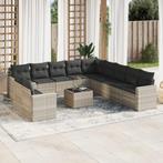 vidaXL 12-delige Loungeset met kussens poly rattan, Tuin en Terras, Verzenden, Nieuw, Rotan, Loungeset