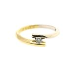 Bicolor gouden ring met diamant | 0,07 ct. (witgoud), Sieraden, Tassen en Uiterlijk, Ringen, Goud, Met edelsteen, Gebruikt, 17 tot 18